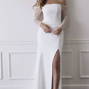 Elegant Off-Shoulder White Dress